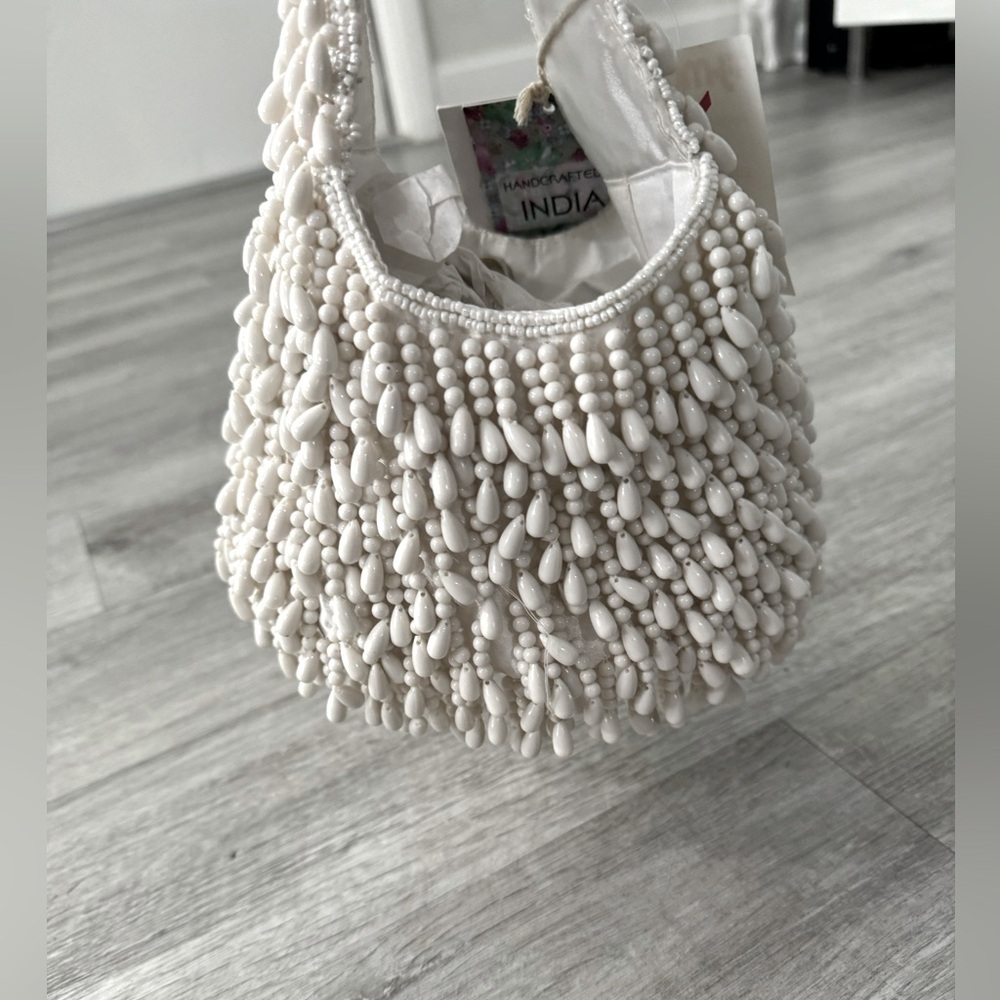 Beautiful White Beaded Purse - NWT